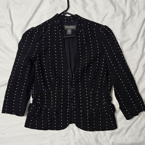 Banana Republic Black Studded Collarless Blazer